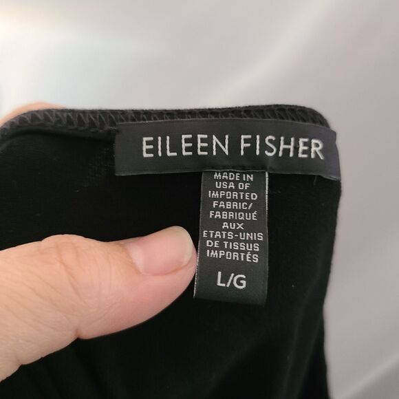 Eileen Fisher Black Top Hi Lo Tunic Career sz Large - Picture 4 of 4